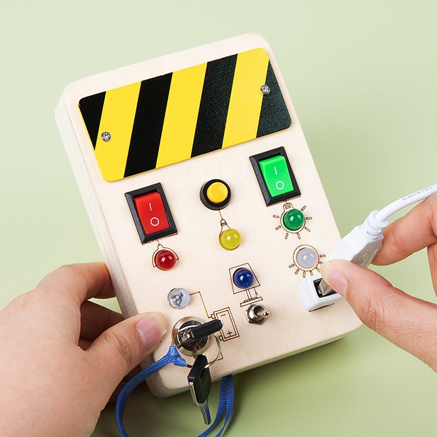 Tableau Montessori - BusyBoardCircuit™ - Déverrouillage de lumière - L'Éveil des tout - petits