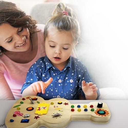 Tableau Montessori - BusyBoardCircuit™ - Guitare - L'Éveil des tout - petits