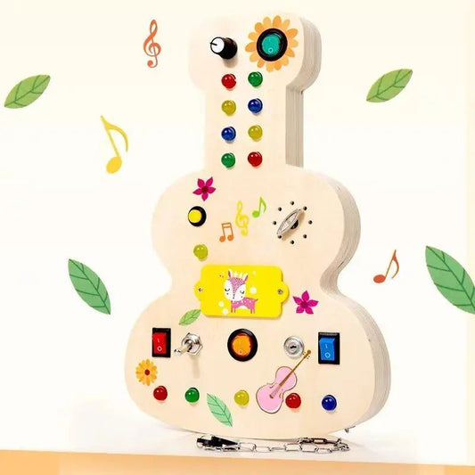 Tableau Montessori - BusyBoardCircuit™ - Guitare - L'Éveil des tout - petits