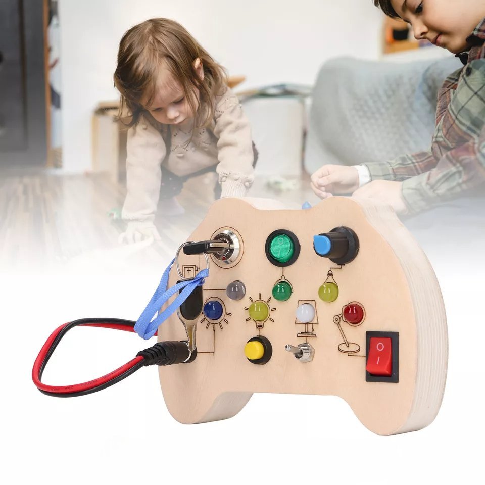 Tableau Montessori - BusyBoardCircuit™ - Manette - L'Éveil des tout - petits