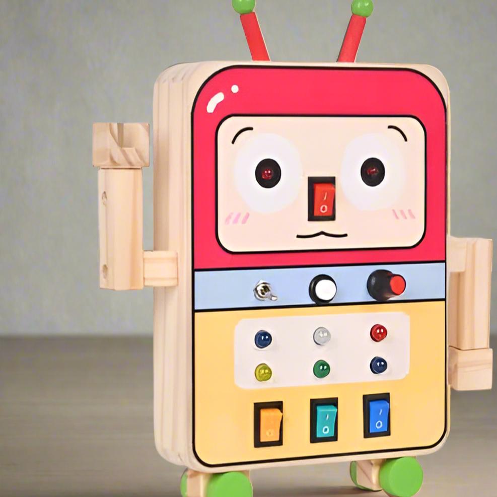 Tableau Montessori - BusyBoardCircuit™ - Robot - L'Éveil des tout - petits